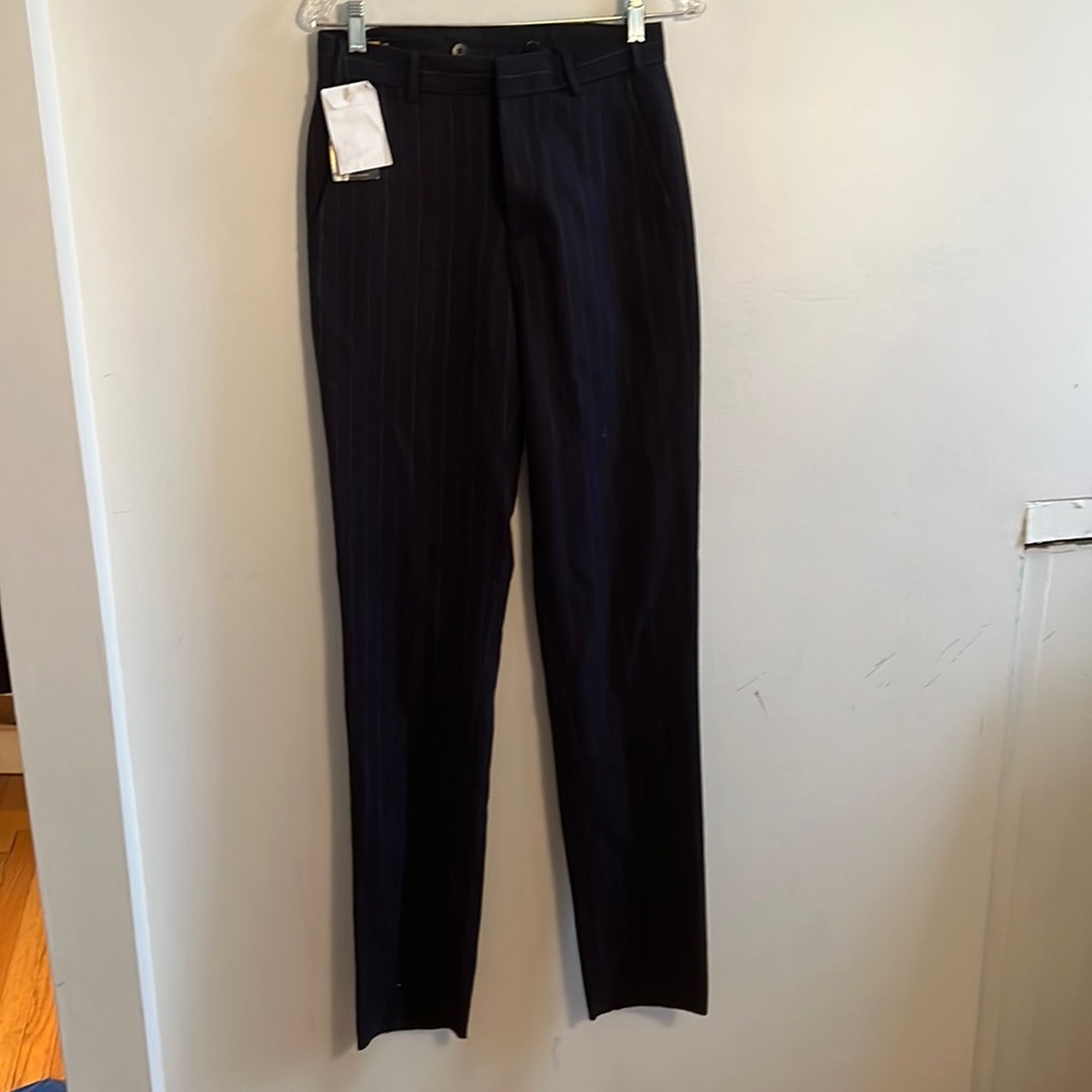Rugby pinstripe wool trousers